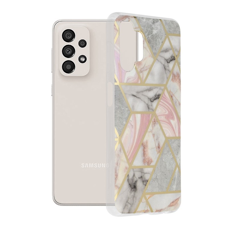 Husa pentru Samsung Galaxy A13 4G - Techsuit Marble Series - Pink Hex