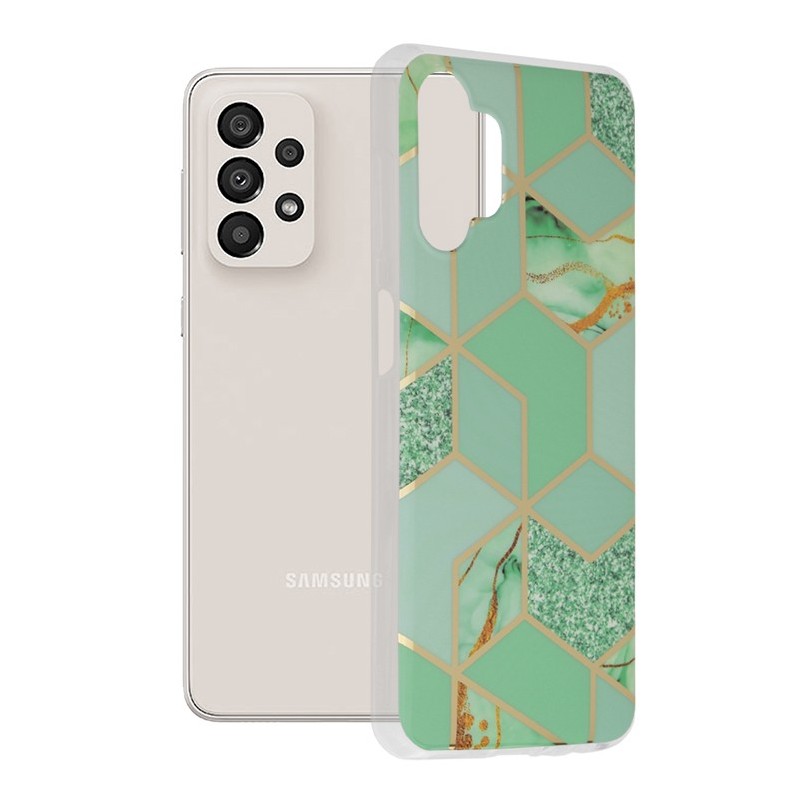 Husa pentru Samsung Galaxy A13 4G - Techsuit Marble Series - Green Hex