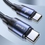 Incarcator Priza 2xUSB-C GaN 100W, 2xUSB-A QC 3.0 + Cablu Type-C 1.2m - Usams (UCTZ01) - Black