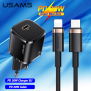 Incarcator Priza 1xUSB-C PD 20W + Cablu Lightning 1.2m - Usams (XFKXLOGTL01) - Black