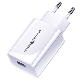 Incarcator Priza 1xUSB-A QC 3.0, 18W, 3A - Usams (US-CC083) - White