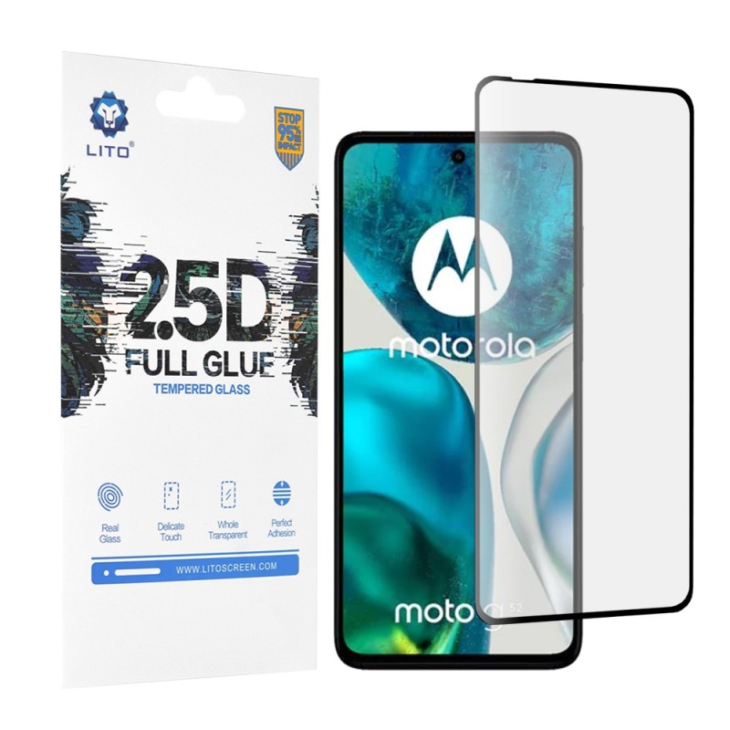 Folie pentru Motorola Moto G52 4G / G82 5G - Lito 2.5D FullGlue Glass - Black