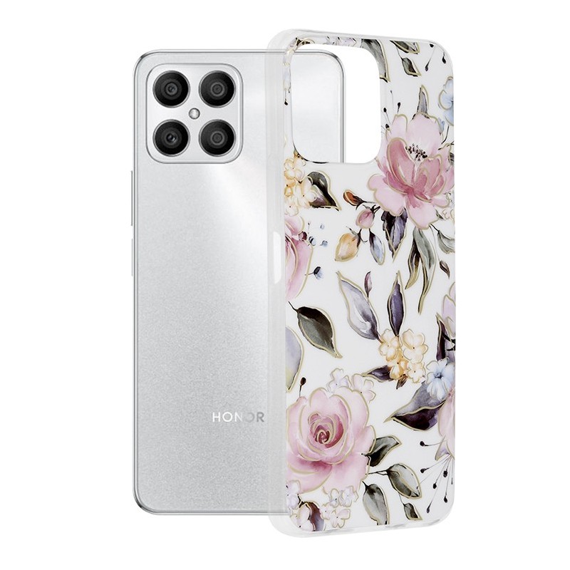 Husa pentru Honor X8 - Techsuit Marble Series - Chloe White