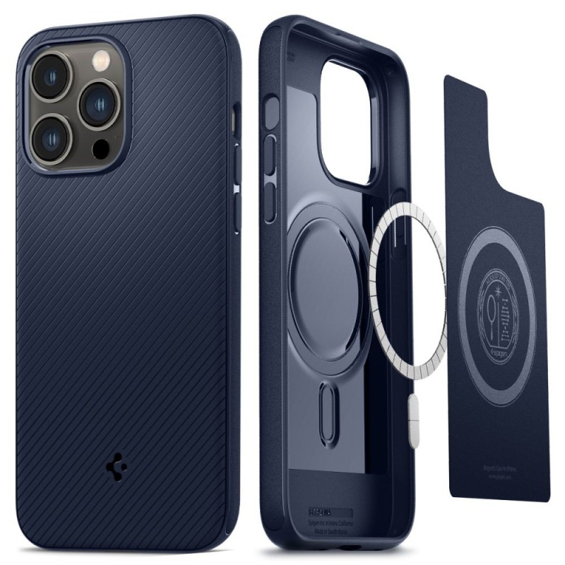 Husa pentru iPhone 14 Pro - Spigen Mag Armor - Navy Blue