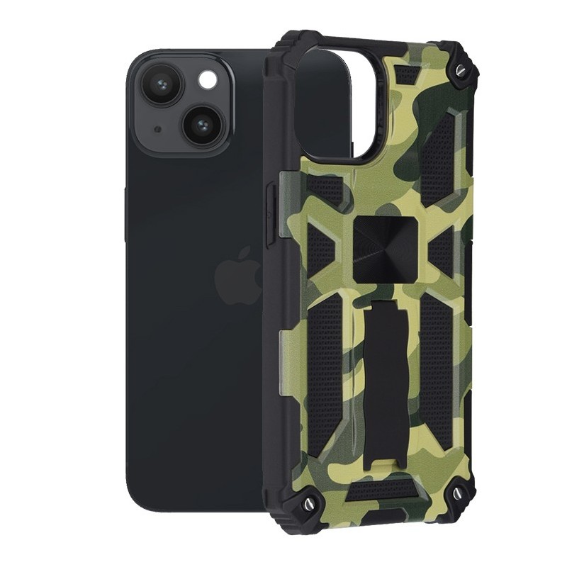 Husa pentru iPhone 14 - Techsuit Blazor Series - Camo Lime