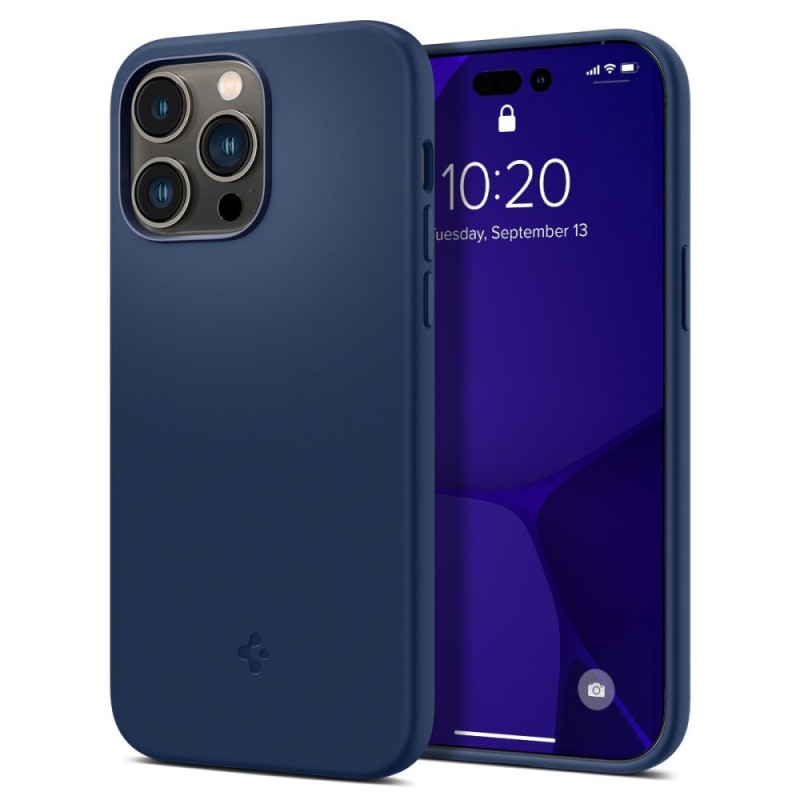 Husa pentru iPhone 14 Pro Max - Spigen Silicone Fit Mag Safe - Navy Blue