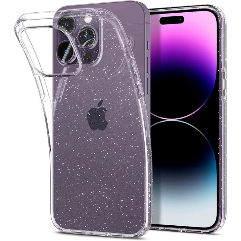 Husa pentru iPhone 14 Pro Max - Spigen Liquid Crystal Glitter - Crystal Quartz