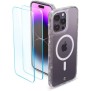 Husa pentru iPhone 14 Pro Max + Folie (set 2) - Spigen Cyrill Shine 360 Mag Safe - Glitter Clear