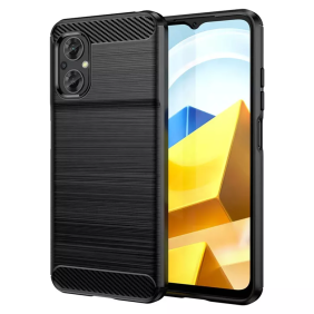 Husa pentru Xiaomi Poco M5 - Techsuit Carbon Silicone - Black