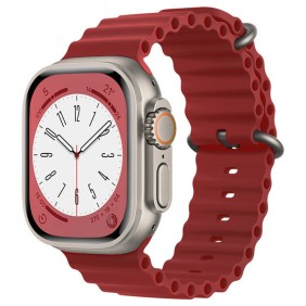 Curea pentru Apple Watch 1/2/3/4/5/6/7/8/9/SE/SE 2 (38/40/41mm) - Techsuit Watchband (W038) - Wine Red