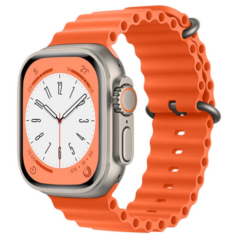 Curea pentru Apple Watch 1/2/3/4/5/6/7/8/9/SE/SE 2/Ultra/Ultra 2 (42/44/45/49mm) - Techsuit Watchband (W038) - Orange