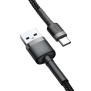 Cablu de Date USB Type-C, 2A, 3m - Baseus Cafule (CATKLF-UG1) - Gray Black