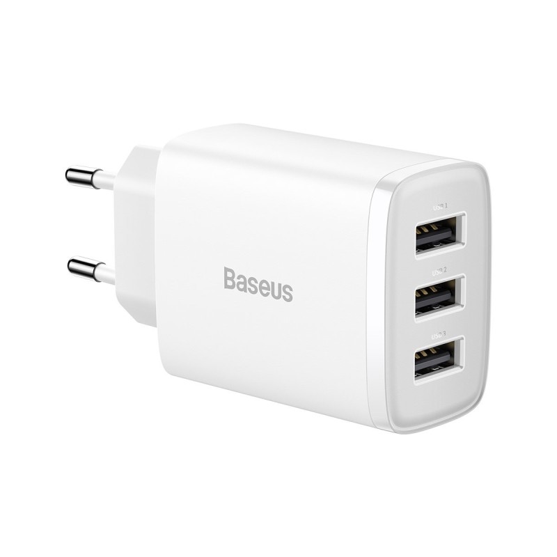 Incarcator de Priza 3xUSB, 17W - Baseus (CCXJ020102) - White