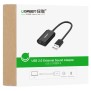 Adaptor USB la 2xJack 3.5mm, 15cm - Ugreen (30724) - Black