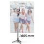 Selfie Stick Stabil Wireless cu Lumina LED Detasabila, 108cm - Techsuit Tripod Mount LED (L12D) - Black