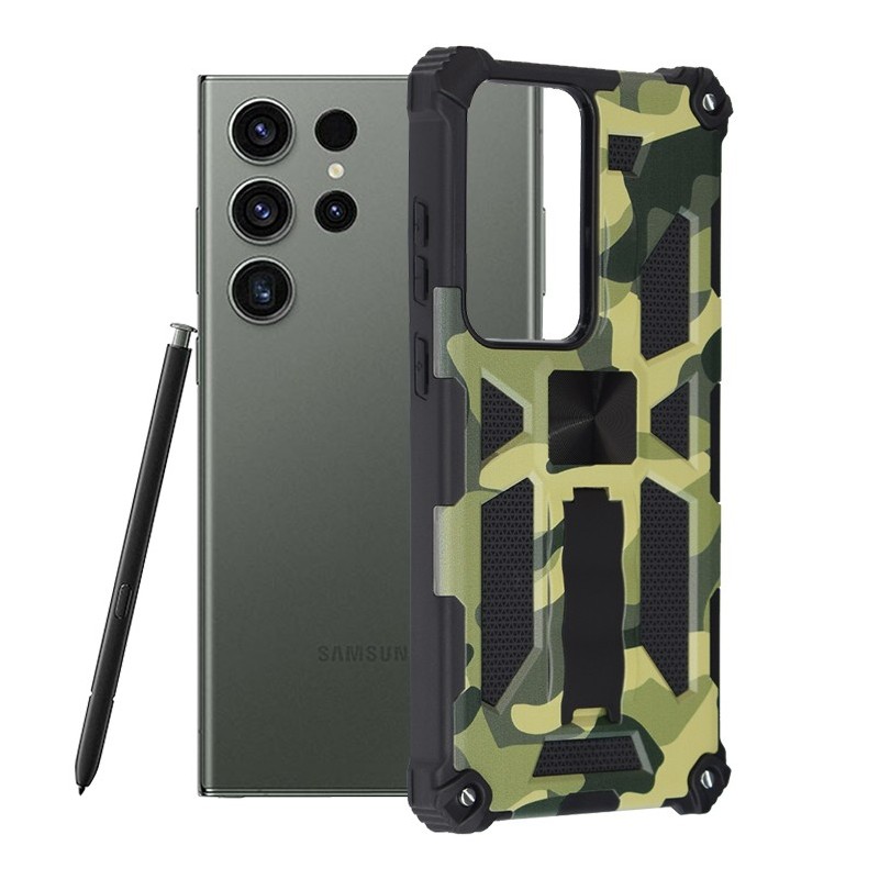 Husa pentru Samsung Galaxy S23 Ultra - Techsuit Blazor Series - Camo Lime