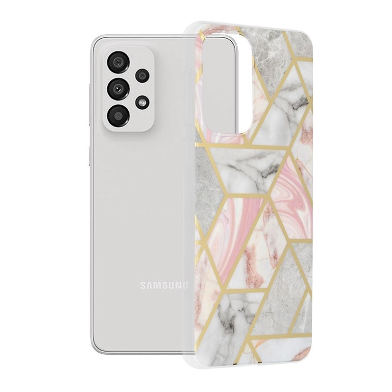 Husa pentru Samsung Galaxy A33 5G - Techsuit Marble Series - Pink Hex