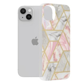 Husa pentru iPhone 14 Plus - Techsuit Marble Series - Pink Hex