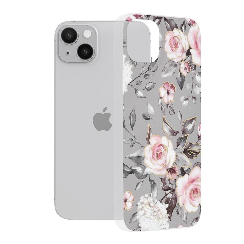 Husa pentru iPhone 14 Plus - Techsuit Marble Series - Bloom of Ruth Gray