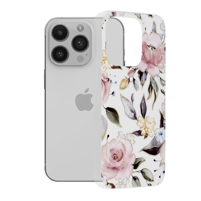 Husa pentru iPhone 14 Pro - Techsuit Marble Series - Chloe White