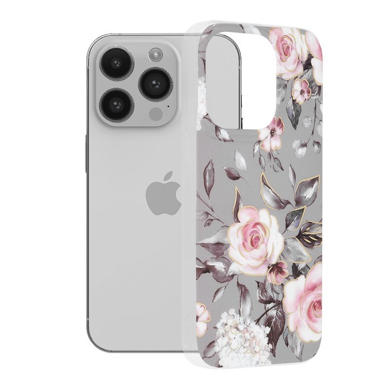 Husa pentru iPhone 14 Pro - Techsuit Marble Series - Bloom of Ruth Gray