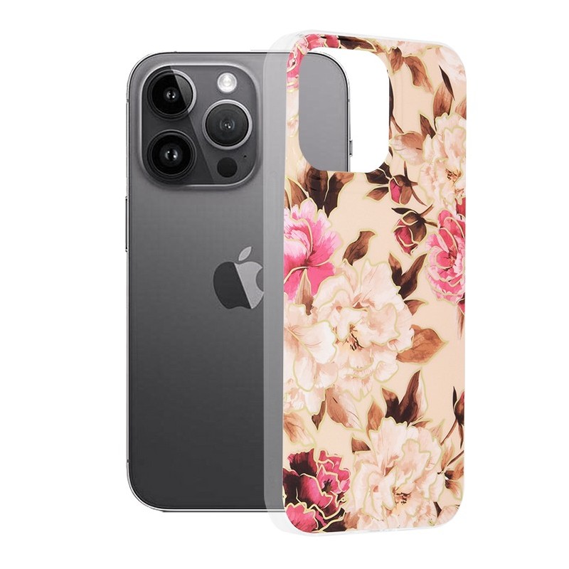 Husa pentru iPhone 14 Pro Max - Techsuit Marble Series - Mary Berry Nude