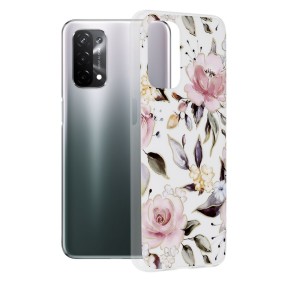 Husa pentru Oppo A54 5G / A74 5G / OnePlus Nord N200 5G - Techsuit Marble Series - Chloe White