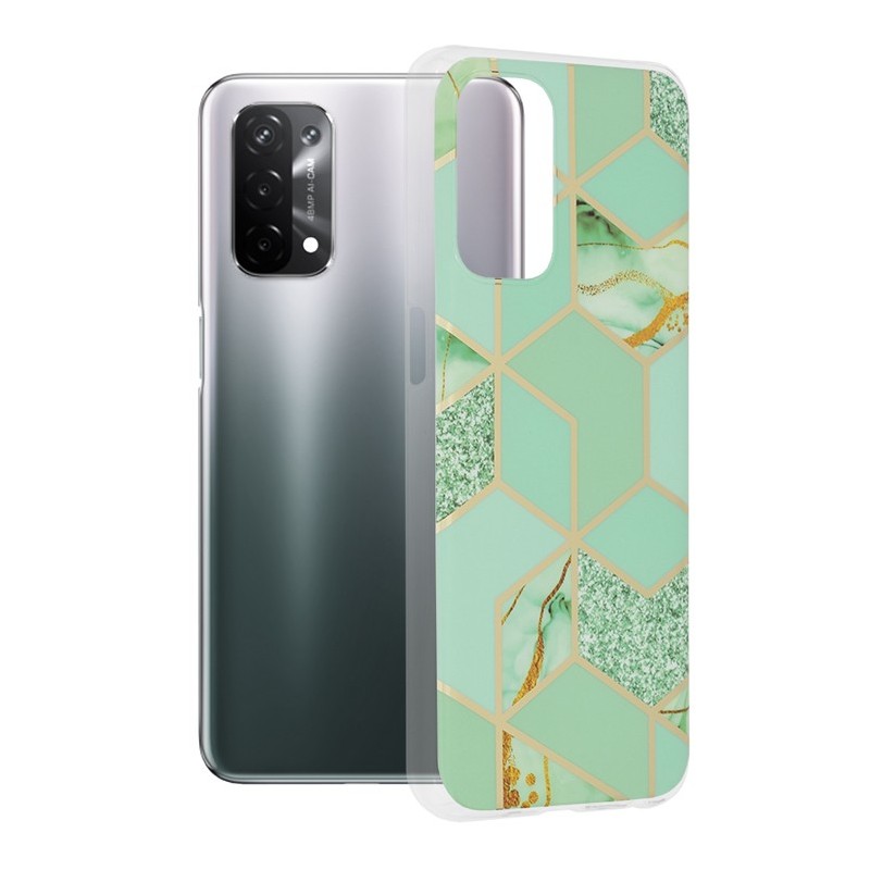 Husa pentru Oppo A54 5G / A74 5G / OnePlus Nord N200 5G - Techsuit Marble Series - Green Hex