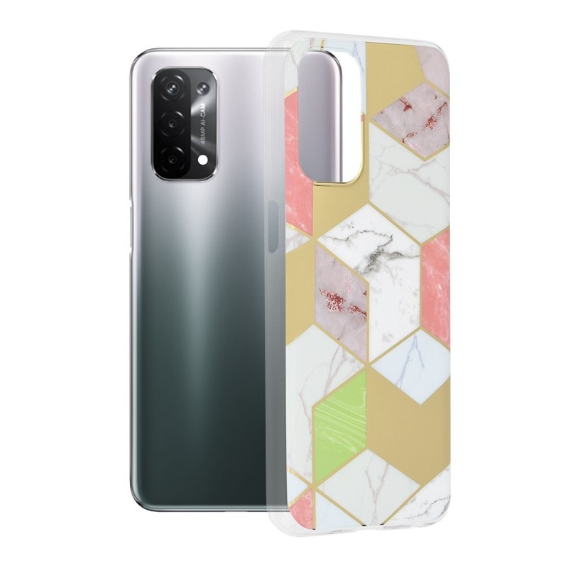 Husa pentru Oppo A54 5G / A74 5G / OnePlus Nord N200 5G - Techsuit Marble Series - Purple Hex