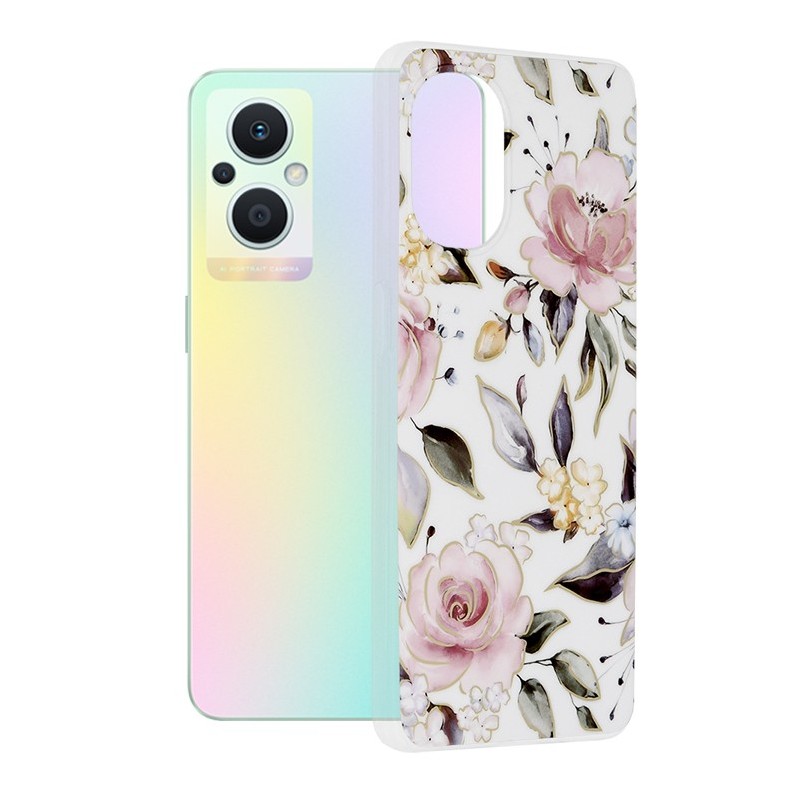 Husa pentru Oppo Reno7 Lite / Reno8 Lite / OnePlus Nord N20 5G - Techsuit Marble Series - Chloe White