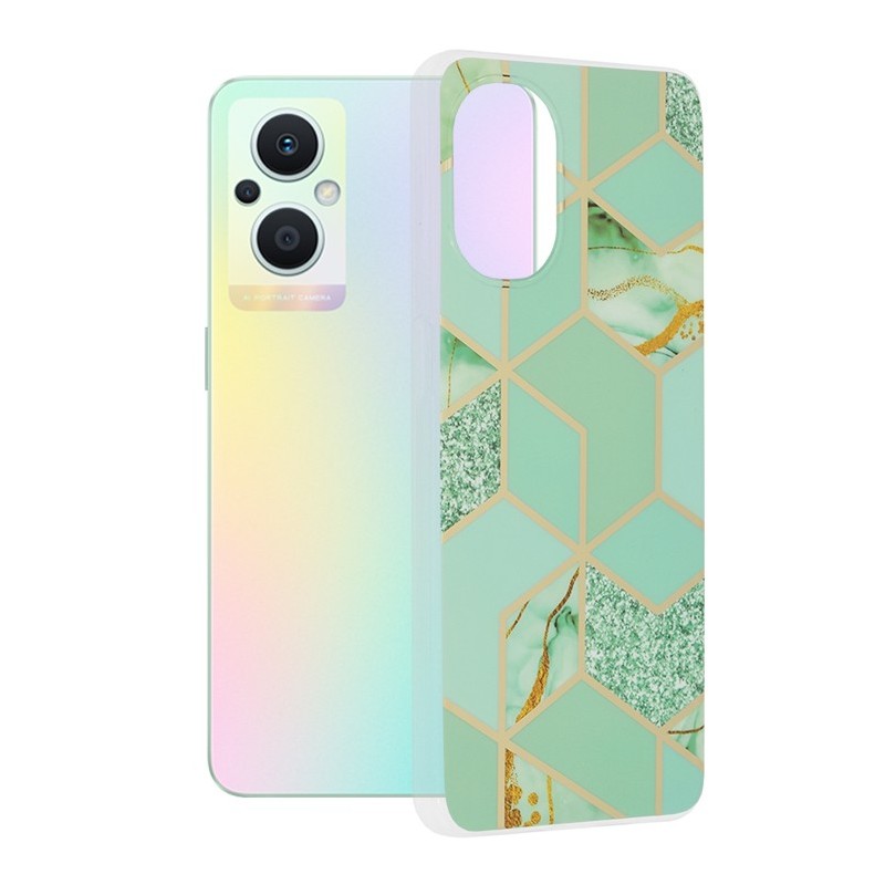 Husa pentru Oppo Reno7 Lite / Reno8 Lite / OnePlus Nord N20 5G - Techsuit Marble Series - Green Hex