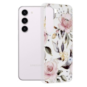 Husa pentru Samsung Galaxy S23 - Techsuit Marble Series - Chloe White