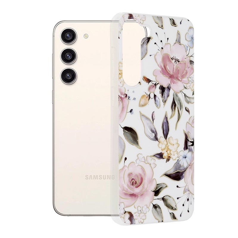 Husa pentru Samsung Galaxy S23 Plus - Techsuit Marble Series - Chloe White