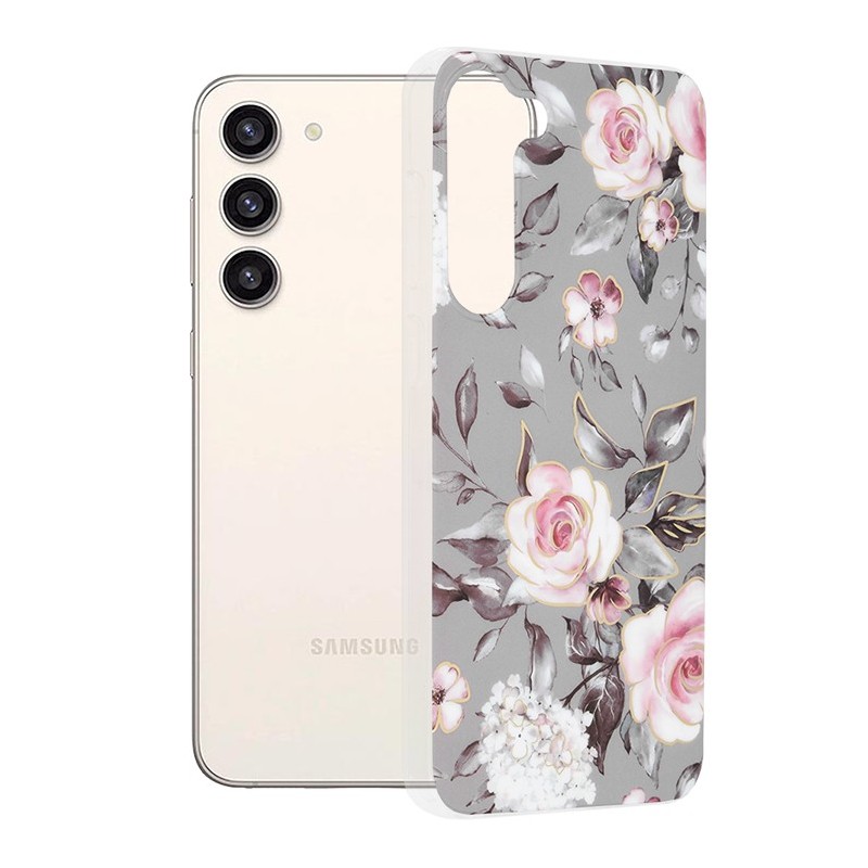 Husa pentru Samsung Galaxy S23 Plus - Techsuit Marble Series - Bloom of Ruth Gray