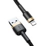 Cablu de Date USB la Lighting 1.5A, 2m - Baseus Cafule (CALKLF-CV1) - Gold Black