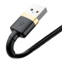 Cablu de Date USB la Lighting 1.5A, 2m - Baseus Cafule (CALKLF-CV1) - Gold Black