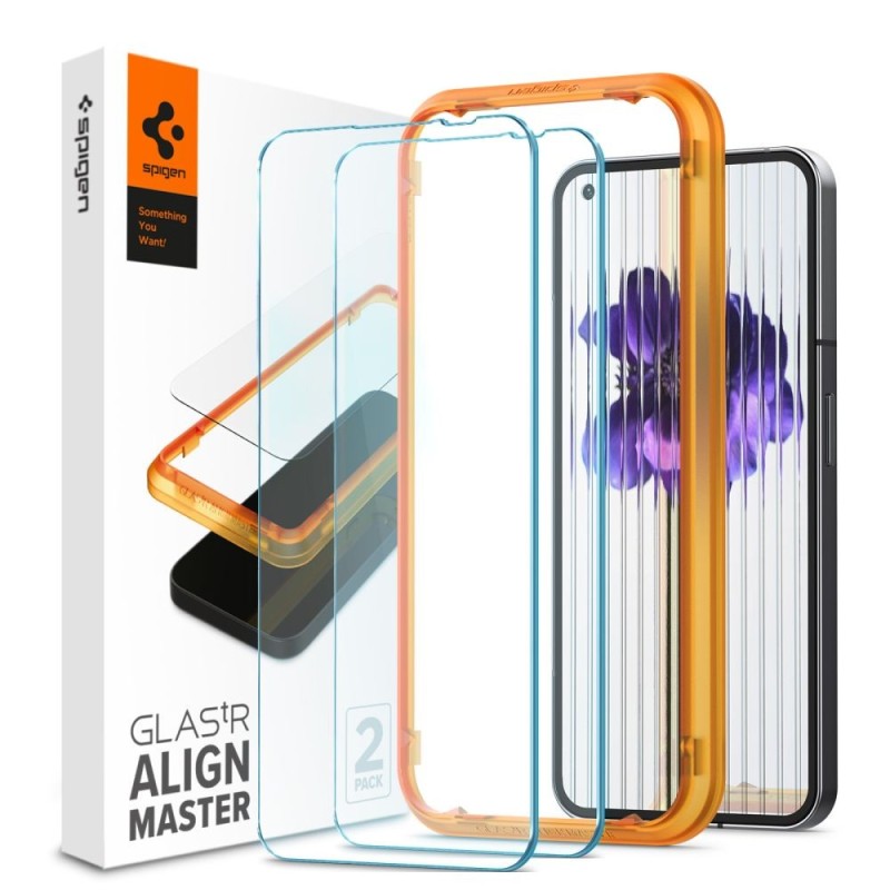 Folie pentru Nothing Phone (1) - Spigen Glas.tR Align Master (set 2) - Clear