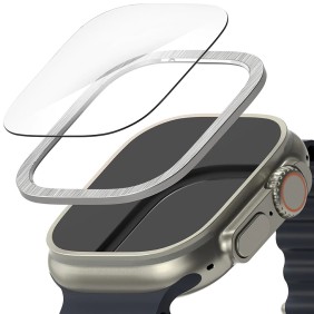 Rama pentru Apple Watch Ultra / Ultra 2 + Folie - Ringke Bezel Styling - Stainless Silver