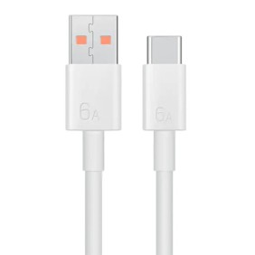 Cablu de Date USB la Type-C, Super Fast Charging 6A, 66W, 1m - Huawei (LX04072043) - White (Bulk Packing)