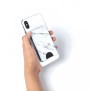 Portofel pentru telefon - PopSockets PopWallet - White Marble