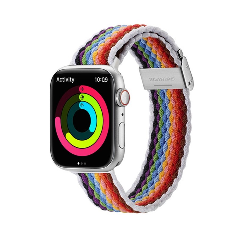 Curea pentru Apple Watch 1/2/3/4/5/6/7/8/9/SE/SE 2/Ultra/Ultra 2 (42/44/45/49mm) - Dux Ducis Mixture II Version - PaleStripes