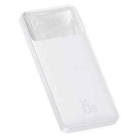 Baterie externa 10000mAh, 15W - Baseus Bipow Digital Display (PPBD050002) - White