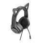 Casti Gaming Jack 3.5mm cu LED si Microfon - Hoco Cat Ears (W107)  - Black / Pink