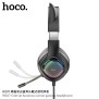 Casti Gaming Jack 3.5mm cu LED si Microfon - Hoco Cat Ears (W107)  - Black / Green