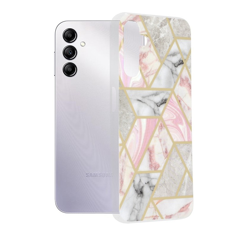 Husa pentru Samsung Galaxy A14 4G / A14 5G - Techsuit Marble Series - Pink Hex