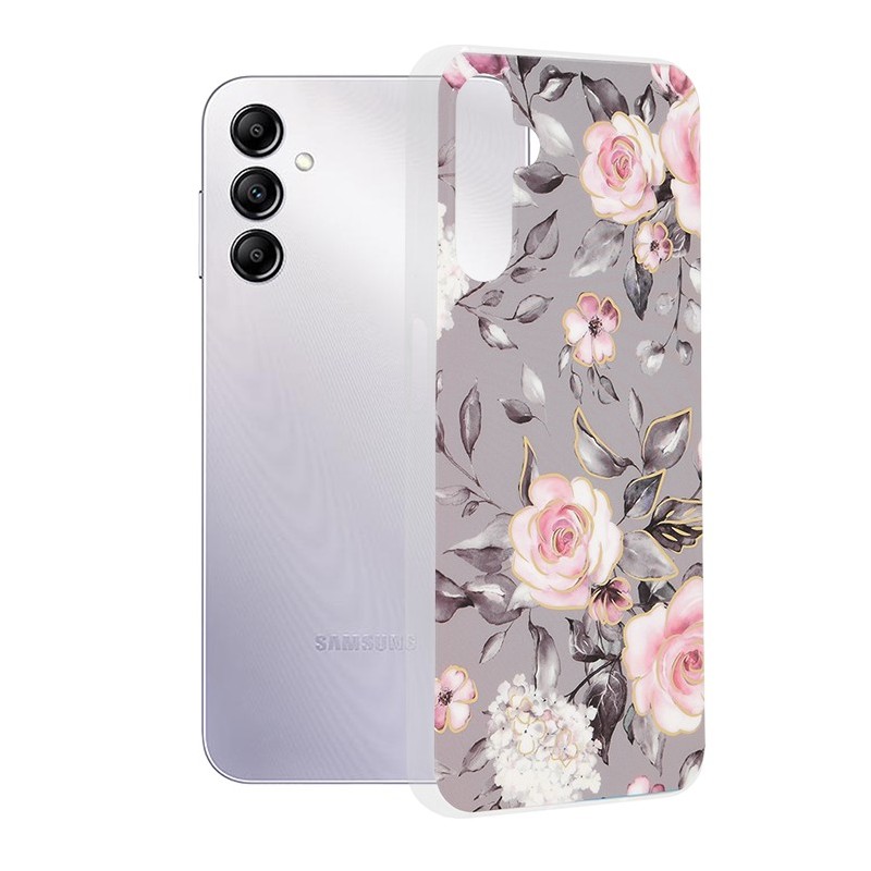 Husa pentru Samsung Galaxy A14 4G / A14 5G - Techsuit Marble Series - Bloom of Ruth Gray
