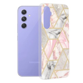 Husa pentru Samsung Galaxy A54 - Techsuit Marble Series - Pink Hex
