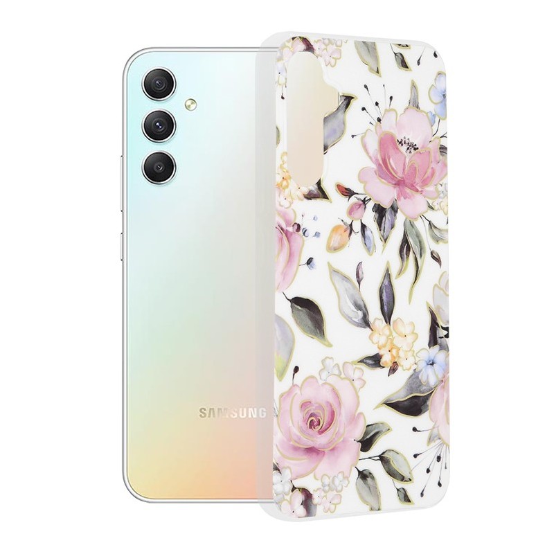 Husa pentru Samsung Galaxy A34 5G - Techsuit Marble Series - Chloe White