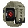 Husa pentru Apple Watch 4/5/6/7/8/9/SE/SE 2 (44/45mm) + Curea - Spigen Rugged Armor Pro - Vintage Khaki