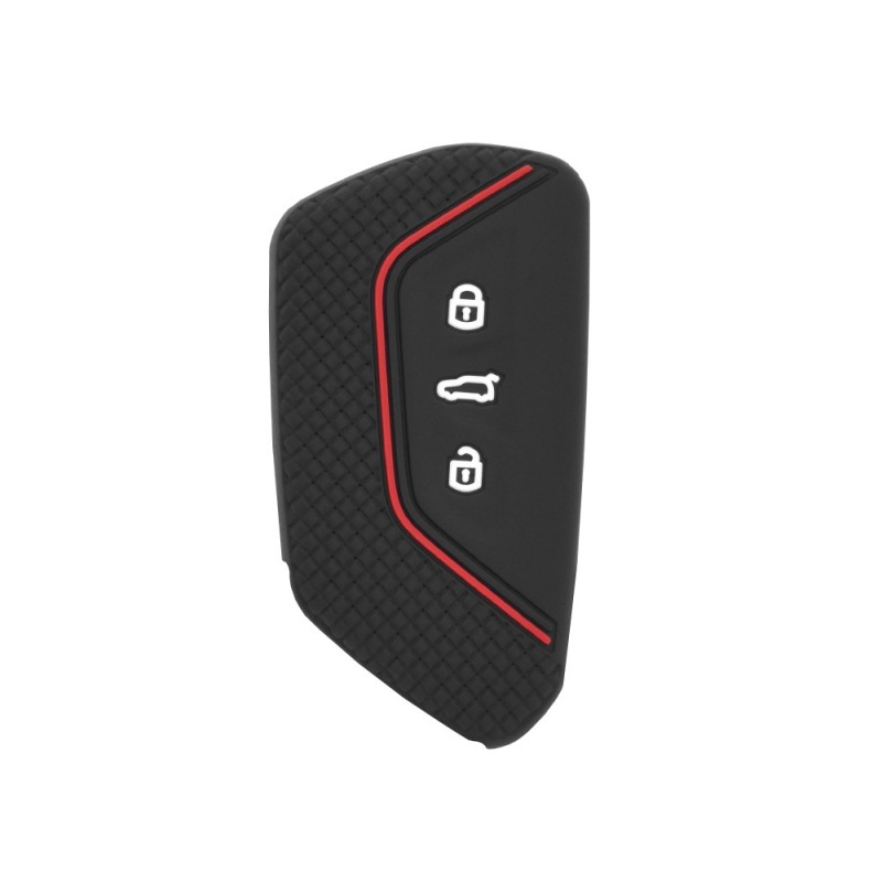 Husa pentru cheie VW Golf, ID3, ID4/Skoda Octavia 4/Audi A8/Seat Ateca, Tarraco, Cupra Leon - Techsuit Car Key Case (2001.27) - Black